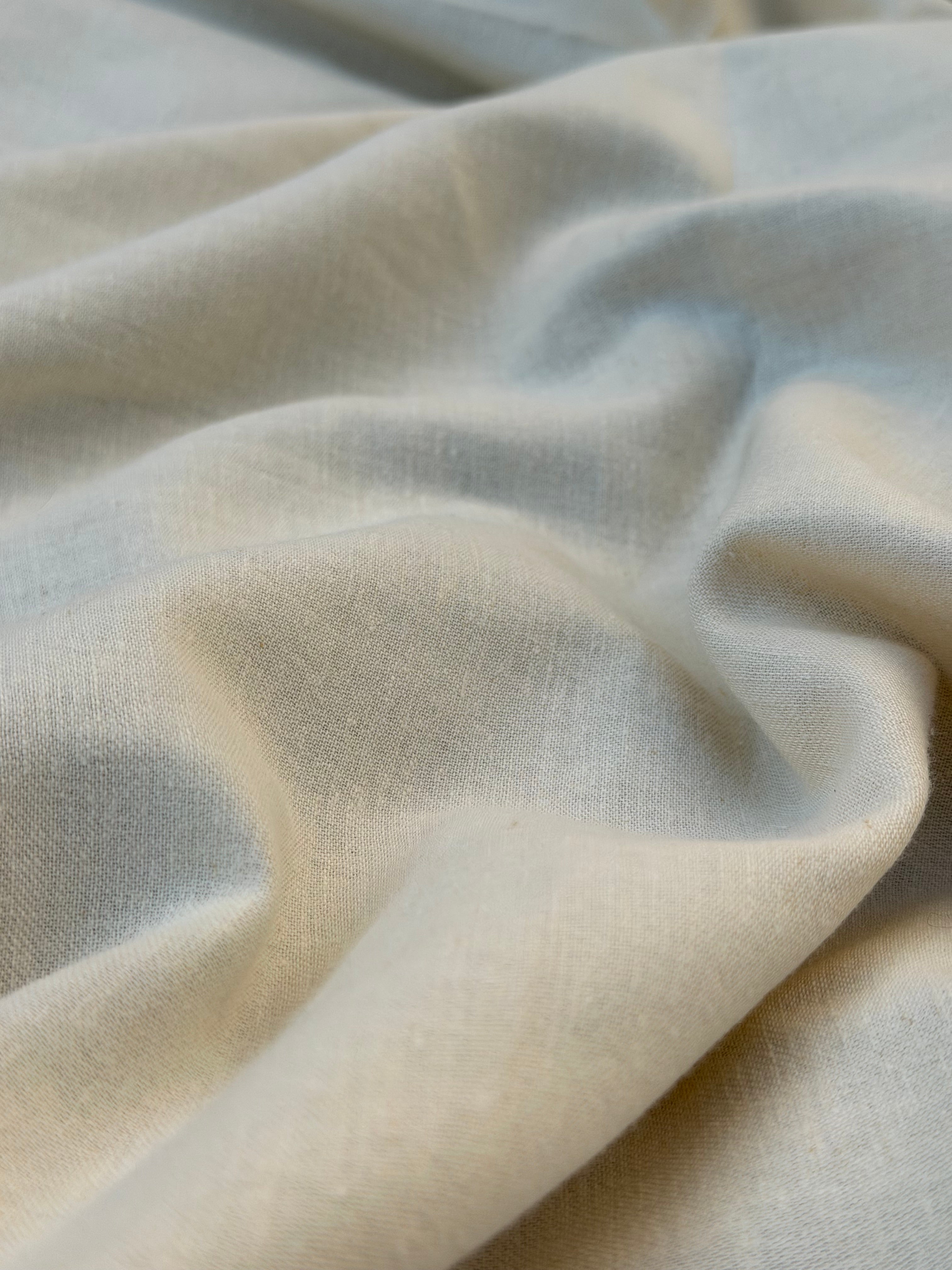 Washed Linen Cotton Fabric by the Yard – Lightweight 50% Linen 50% Cotton Fabric | 145 cm Wide | 6 Natural Colors