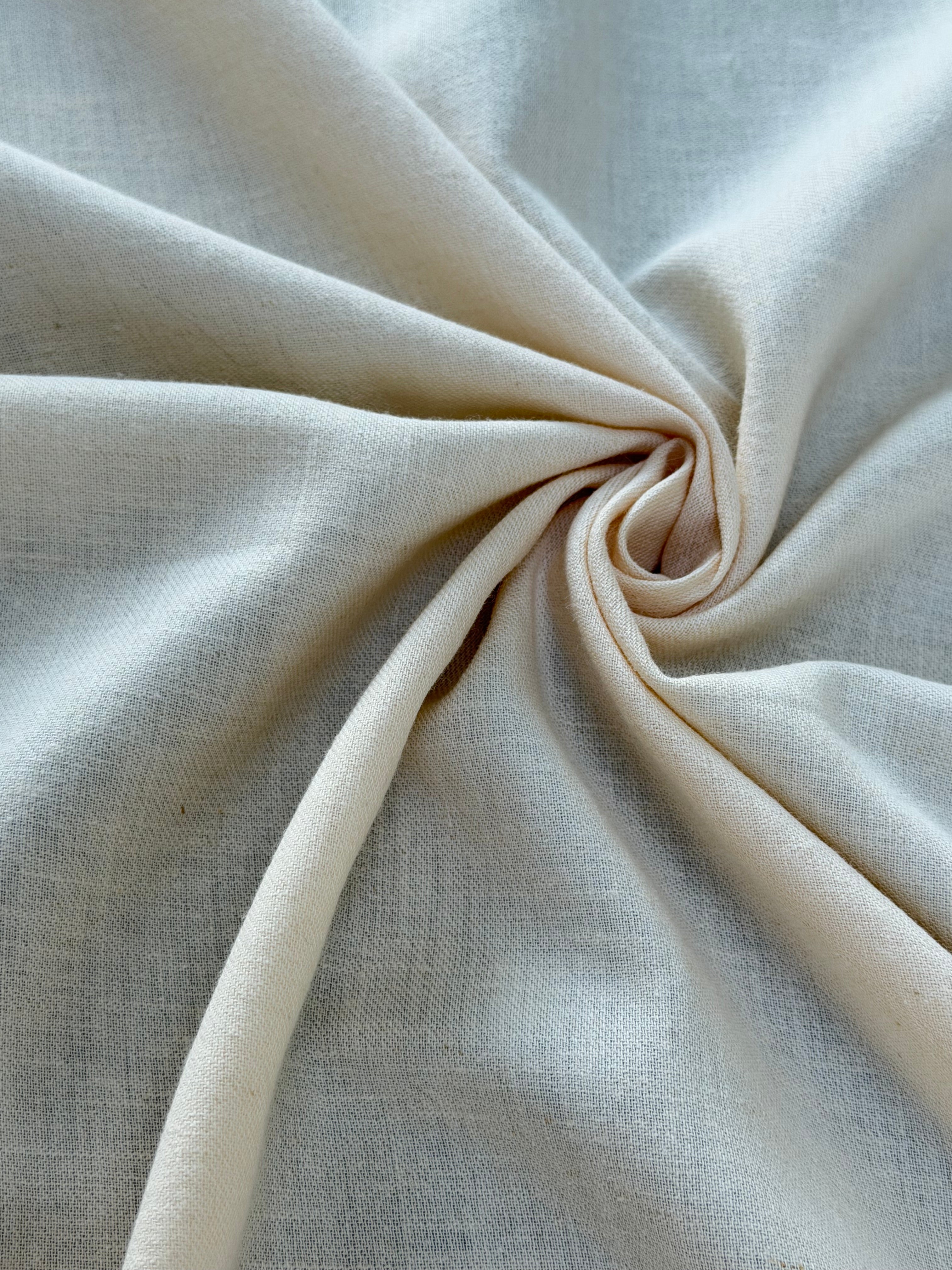 Washed Linen Cotton Fabric by the Yard – Lightweight 50% Linen 50% Cotton Fabric | 145 cm Wide | 6 Natural Colors