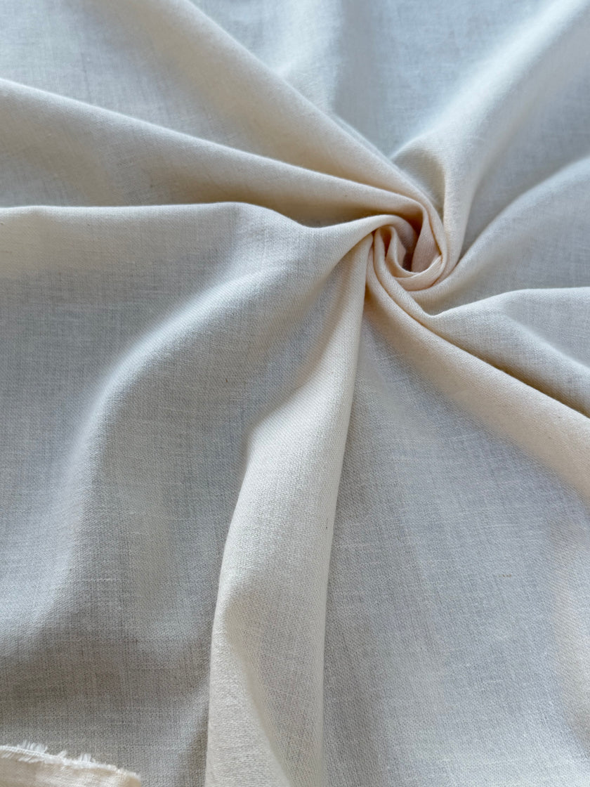 Washed Linen Cotton Fabric by the Yard – Lightweight 50% Linen 50% Cotton Fabric | 145 cm Wide | 6 Natural Colors