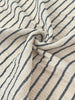 Unbleached Neutral Ivory Colour Black Striped Crinkle Gauze Fabric, Sile Cloth. Sile Fabric.