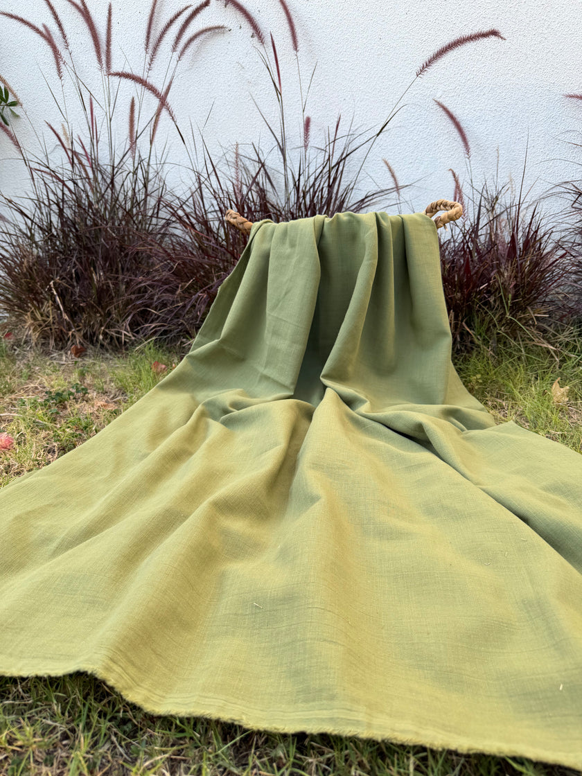 Washed Linen Cotton Fabric by the Yard – Lightweight 50% Linen 50% Cotton Fabric | 145 cm Wide | 6 Natural Colors