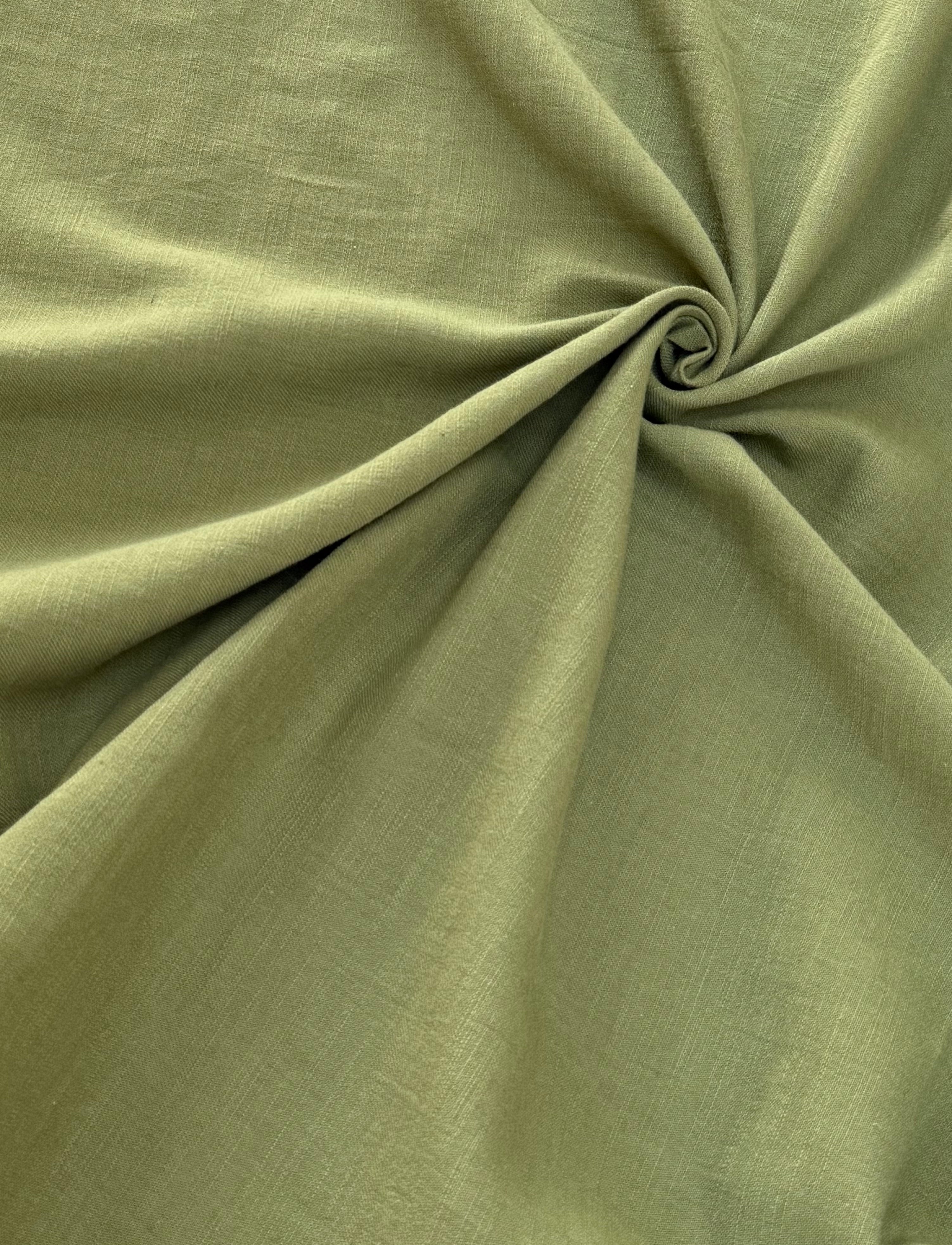 Washed Linen Cotton Fabric by the Yard – Lightweight 50% Linen 50% Cotton Fabric | 145 cm Wide | 6 Natural Colors