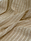 Tissus en lin de soie rayés et texturés pour un style inspiré de la nature, qualité unique pour les robes d'été kimono et les tenues de nouveau-né | Non blanchi.