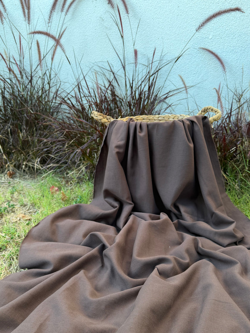 Washed Linen Cotton Fabric by the Yard – Lightweight 50% Linen 50% Cotton Fabric | 145 cm Wide | 6 Natural Colors