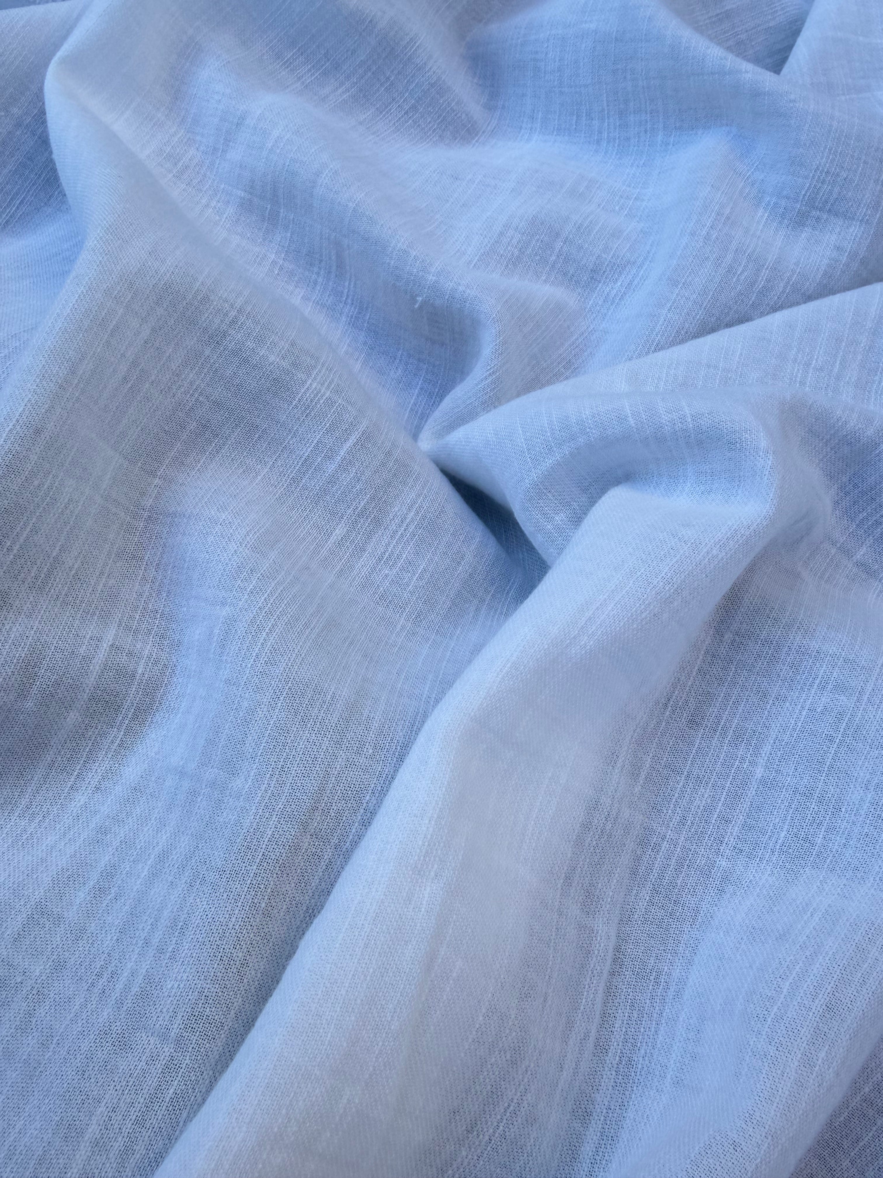 Washed Linen Cotton Fabric by the Yard – Lightweight 50% Linen 50% Cotton Fabric | 145 cm Wide | 6 Natural Colors