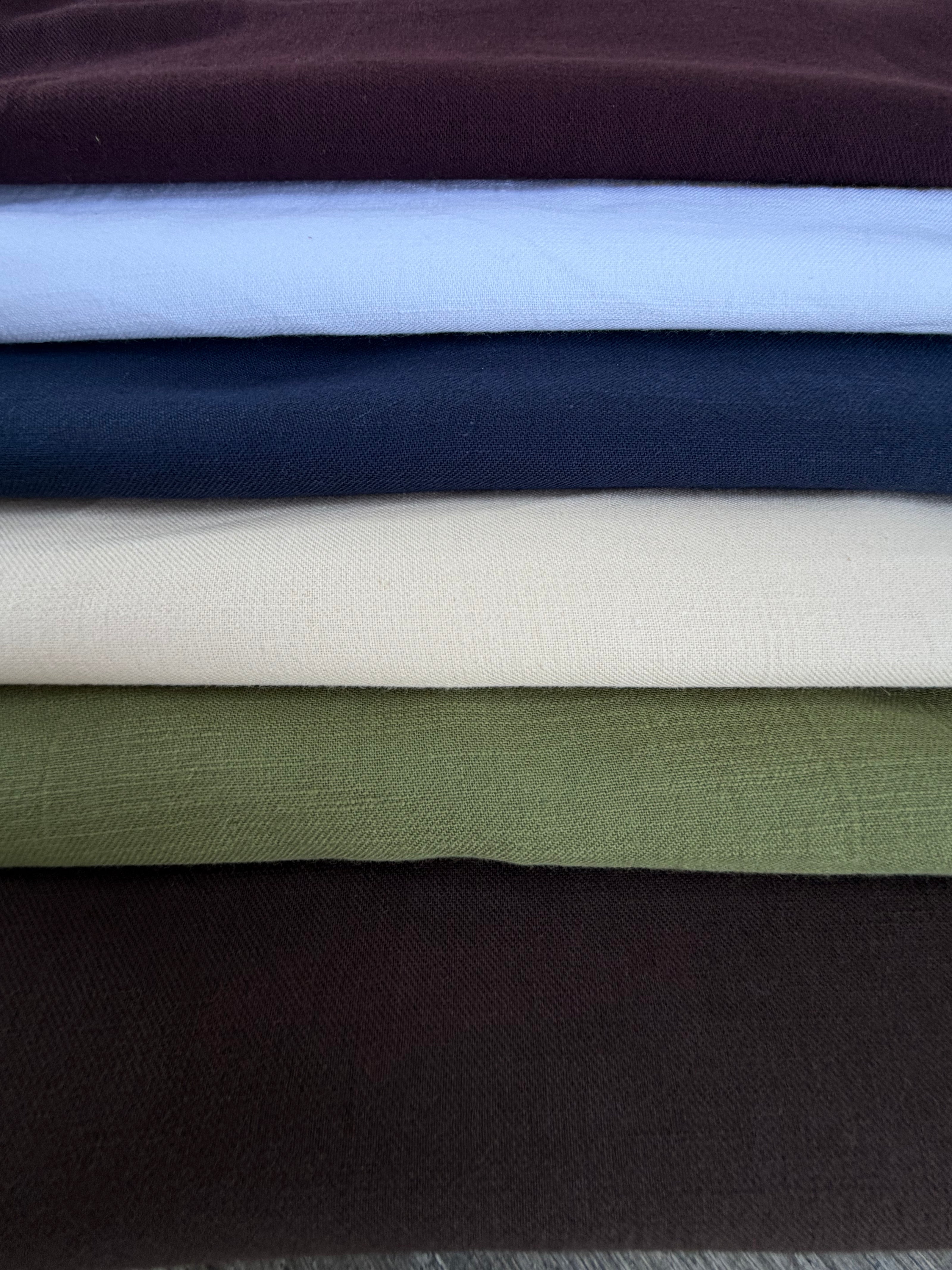 Washed Linen Cotton Fabric by the Yard – Lightweight 50% Linen 50% Cotton Fabric | 145 cm Wide | 6 Natural Colors