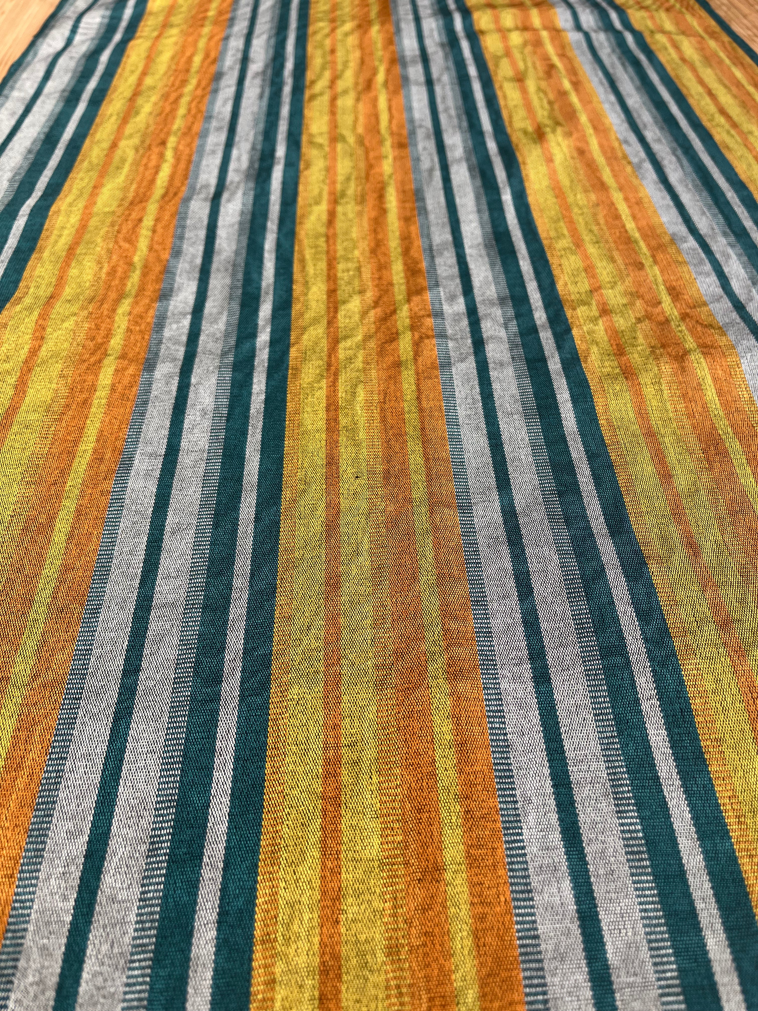 Multi Color Striped Pattern Moiré Fabric By The Yard.