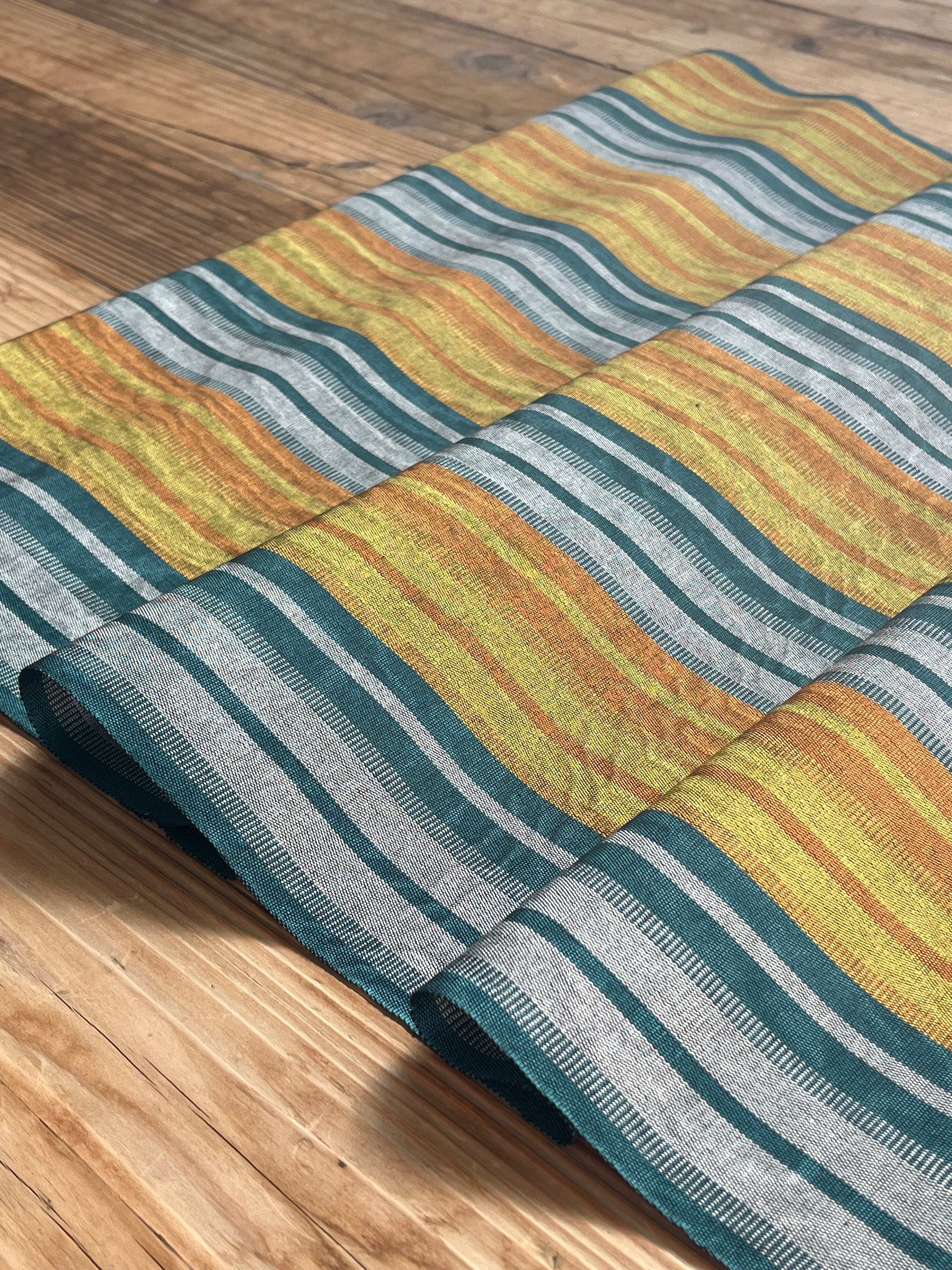 Multi Color Striped Pattern Moiré Fabric By The Yard.