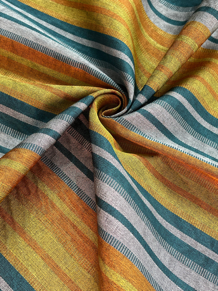 Multi Color Striped Pattern Moiré Fabric By The Yard.