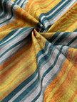 Multi Color Striped Pattern Moiré Fabric By The Yard.