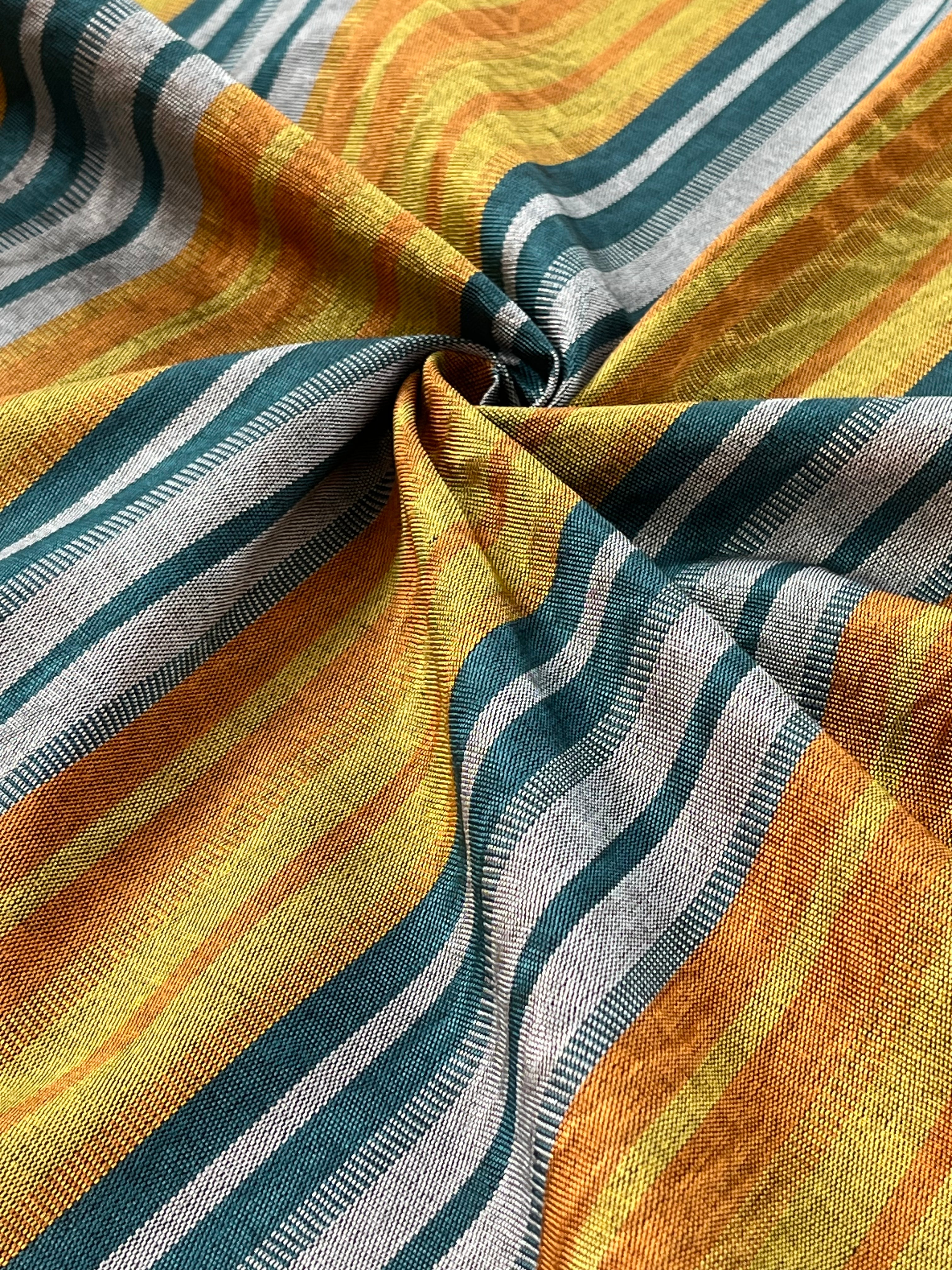 Multi Color Striped Pattern Moiré Fabric By The Yard.
