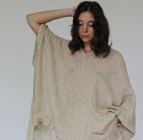 Camel Unique Natural Sheer, Textured Cotton Linen Mix Special Fabrics.