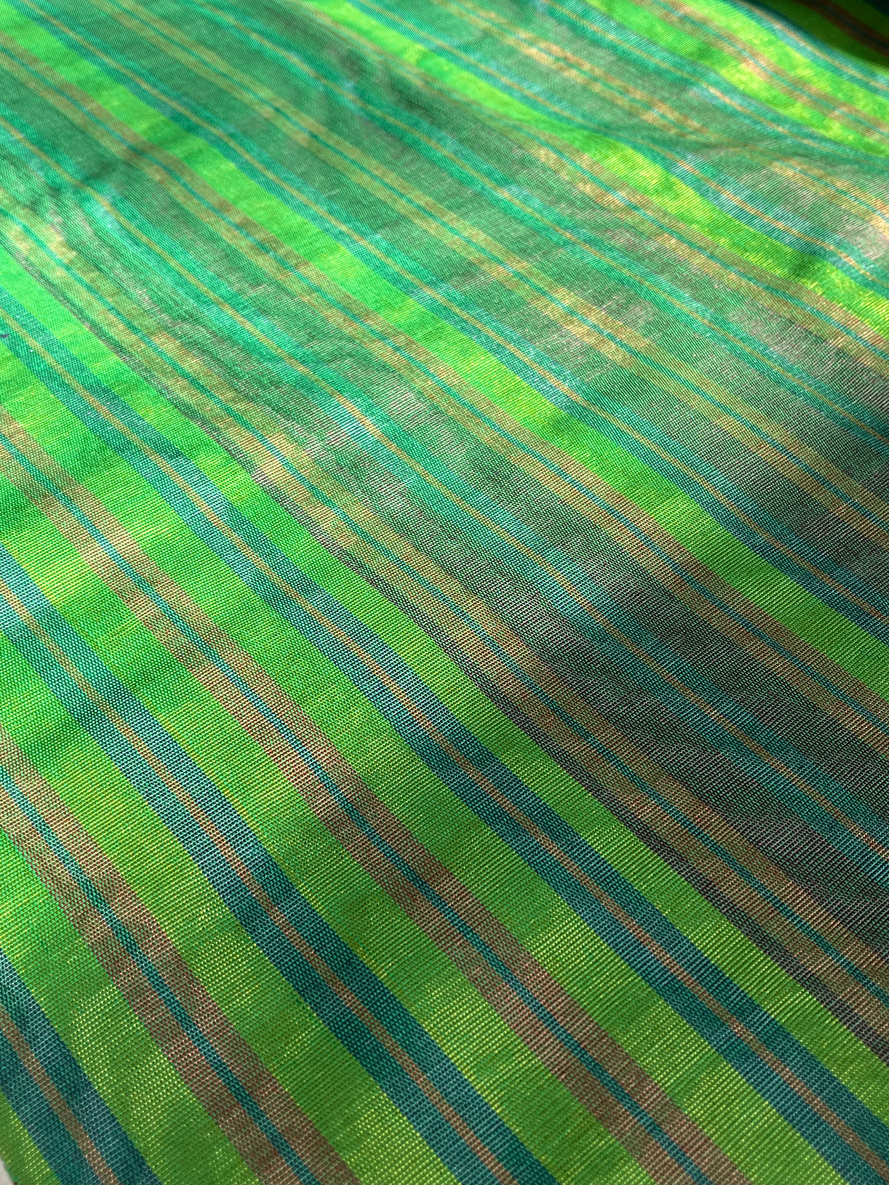 Multi Color Striped Pattern Moiré Fabric By The Yard.