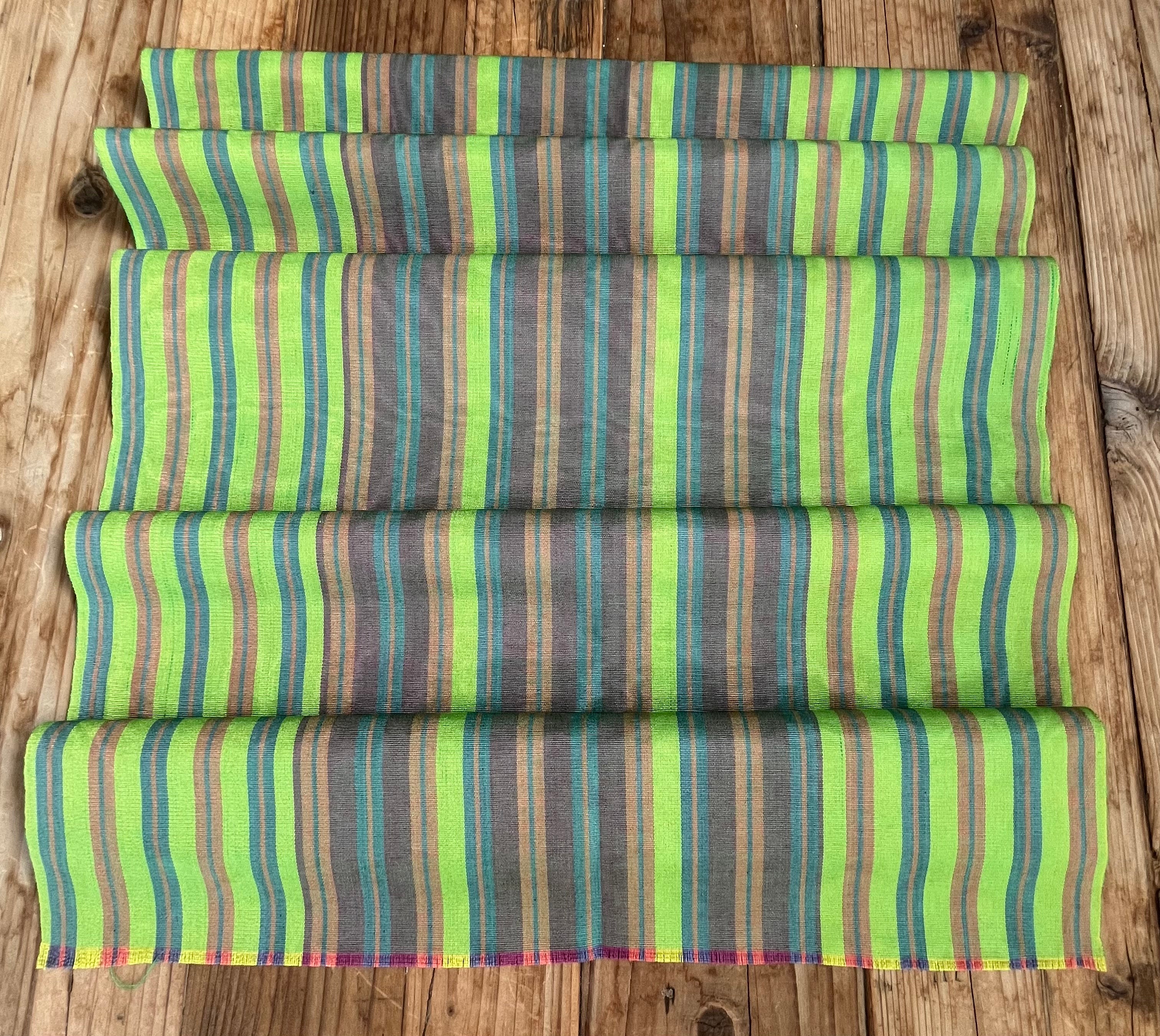 Multi Color Striped Pattern Moiré Fabric By The Yard.