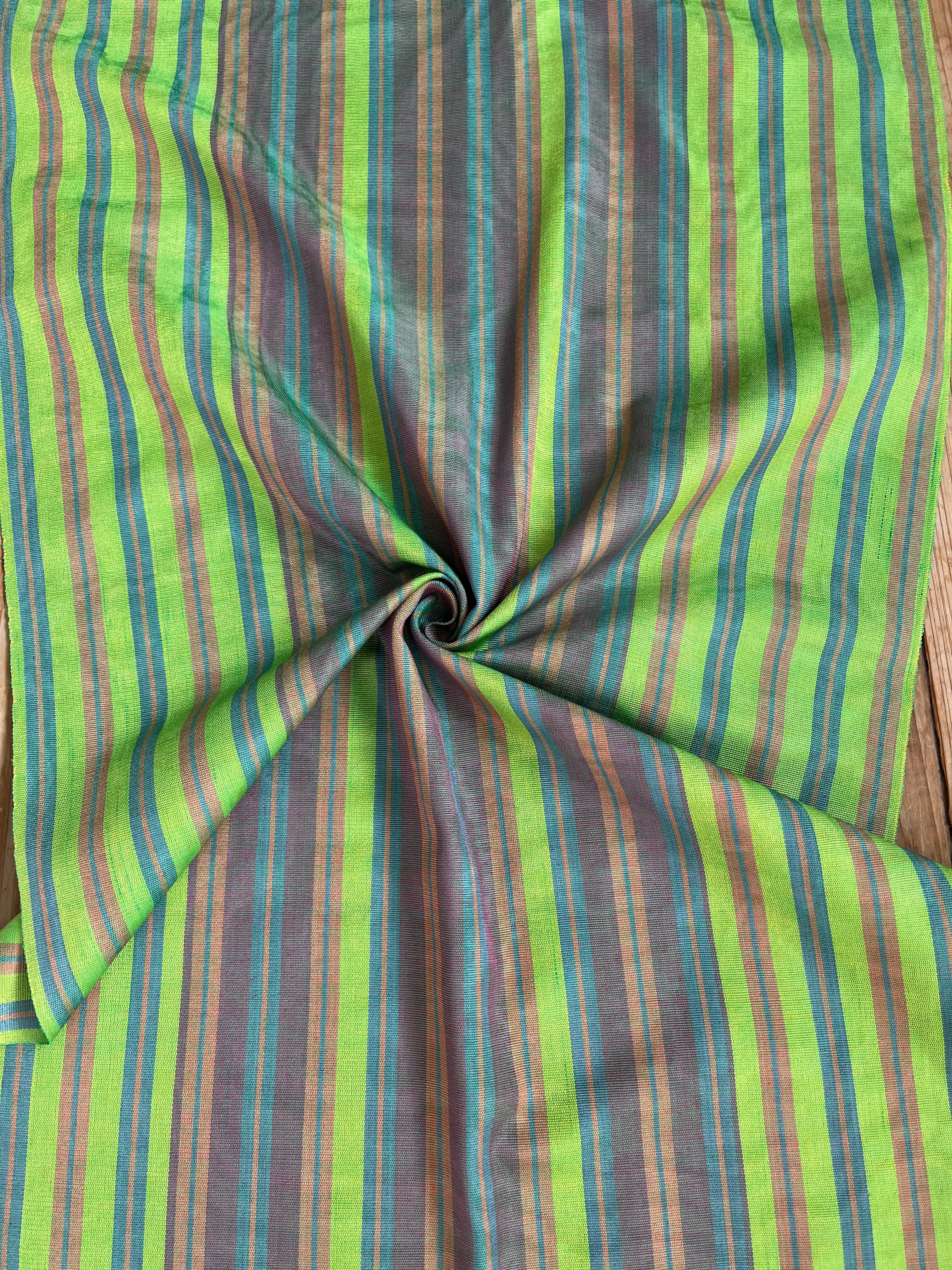 Multi Color Striped Pattern Moiré Fabric By The Yard.