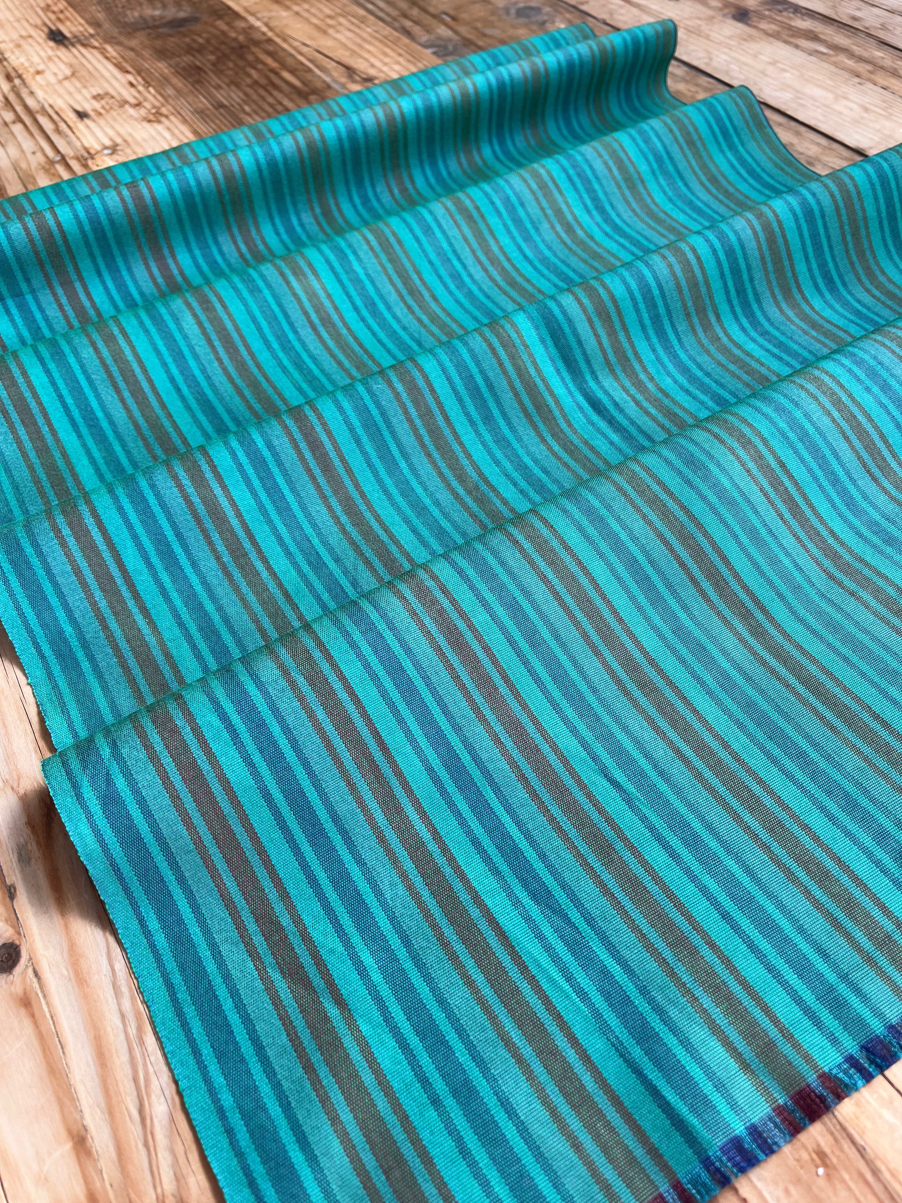 Multi Color Striped Pattern Moiré Fabric By The Yard.