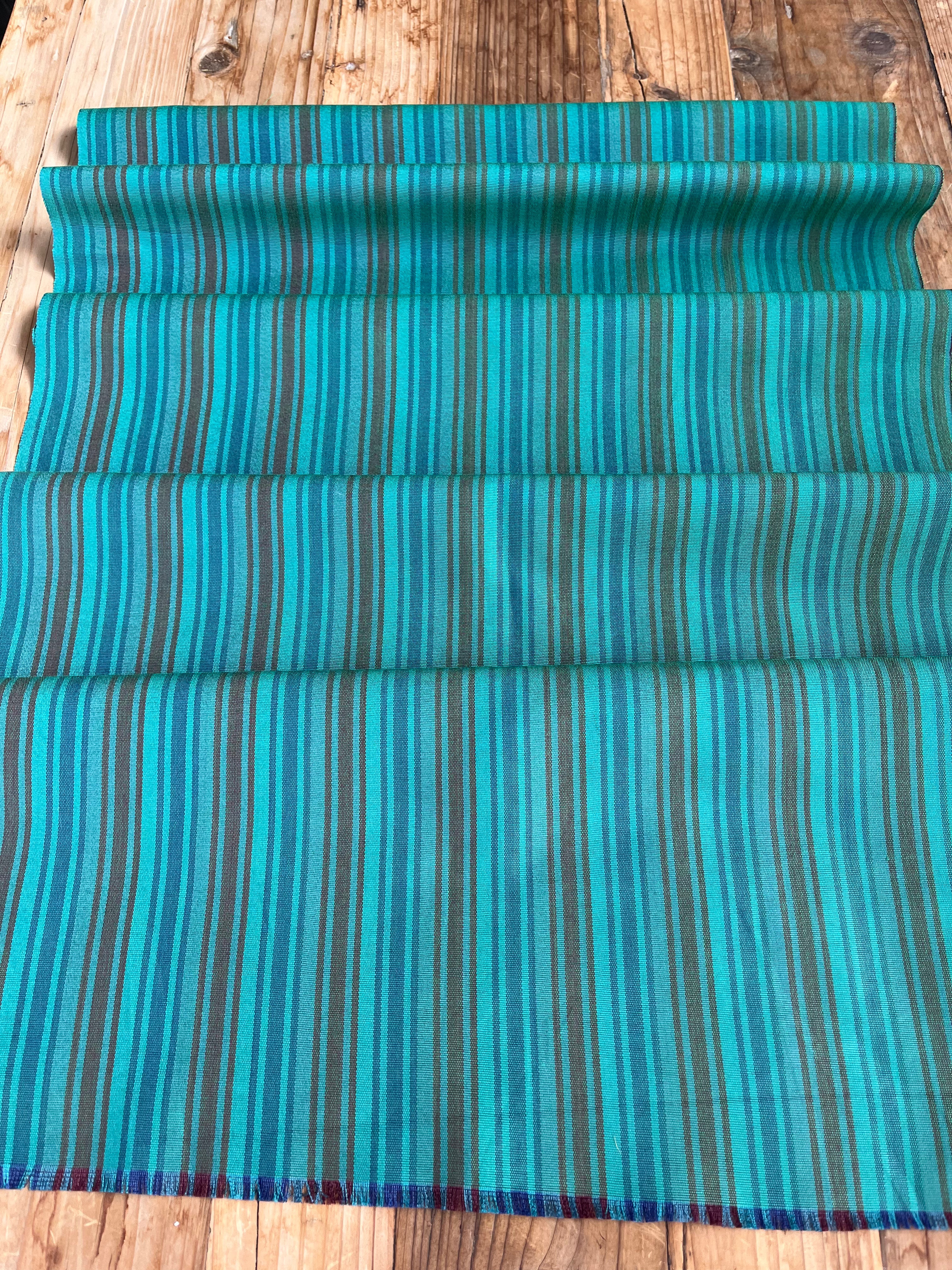 Multi Color Striped Pattern Moiré Fabric By The Yard.