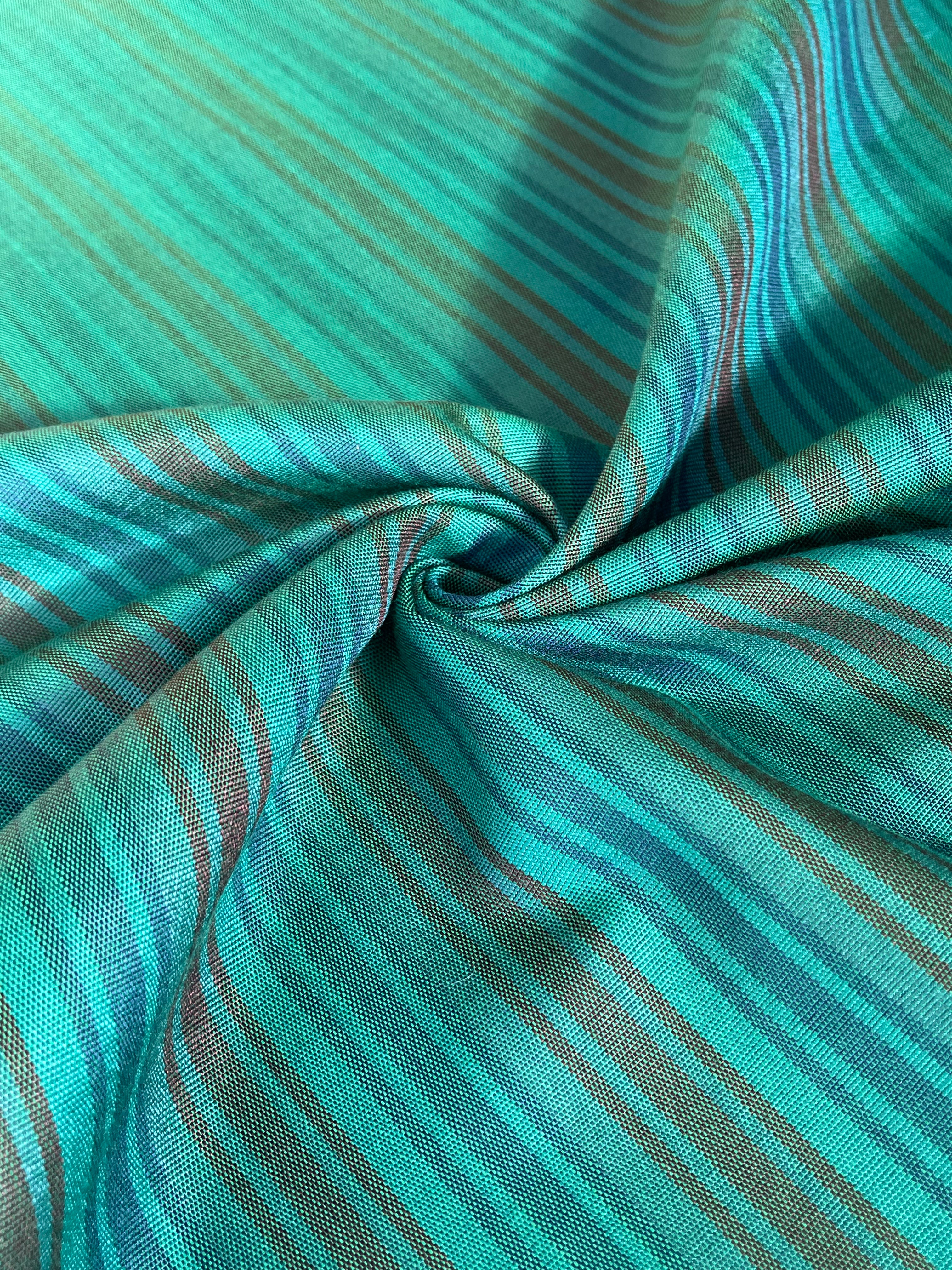 Multi Color Striped Pattern Moiré Fabric By The Yard. – Anatolian Textures.
