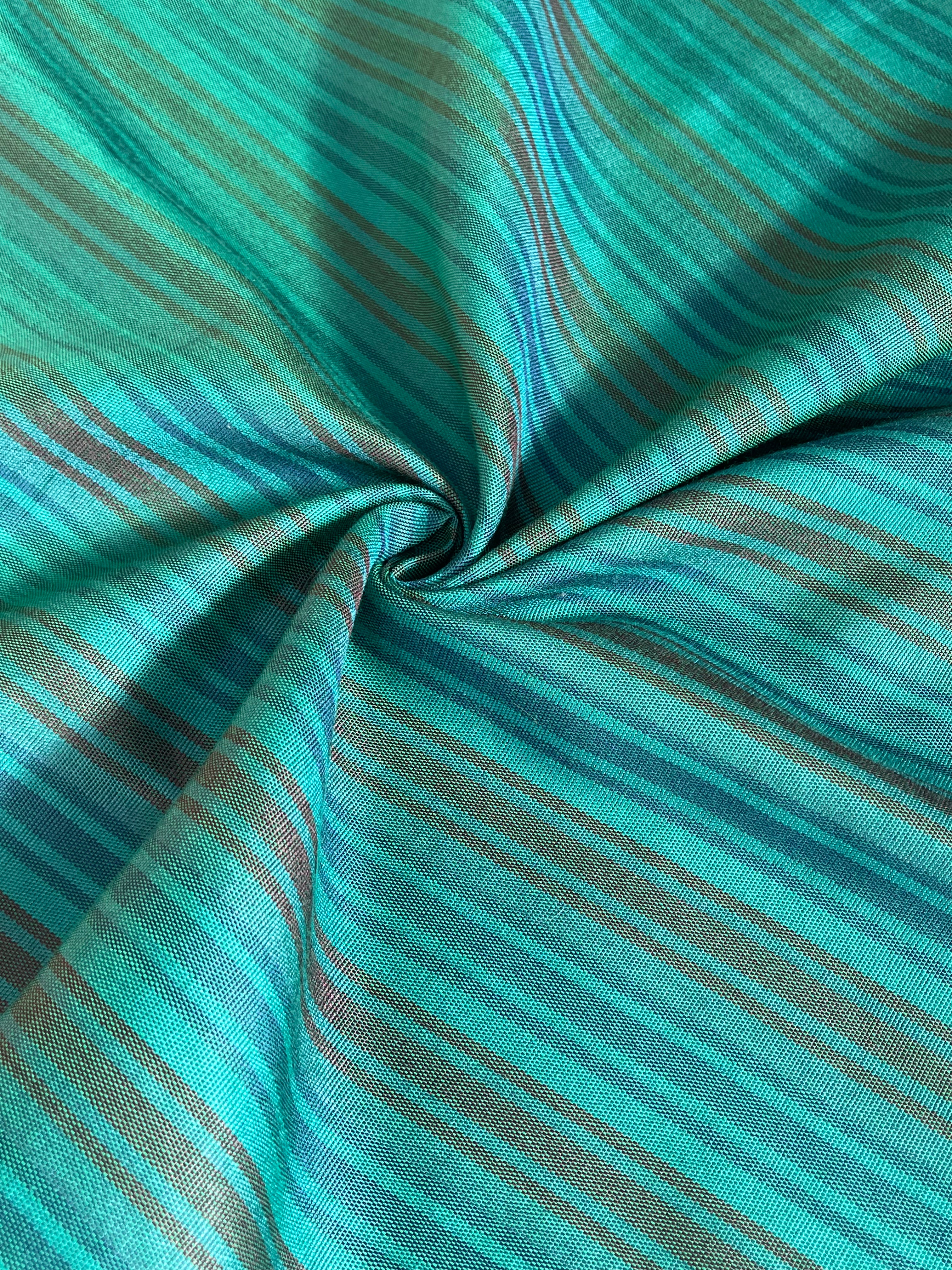 Multi Color Striped Pattern Moiré Fabric By The Yard.