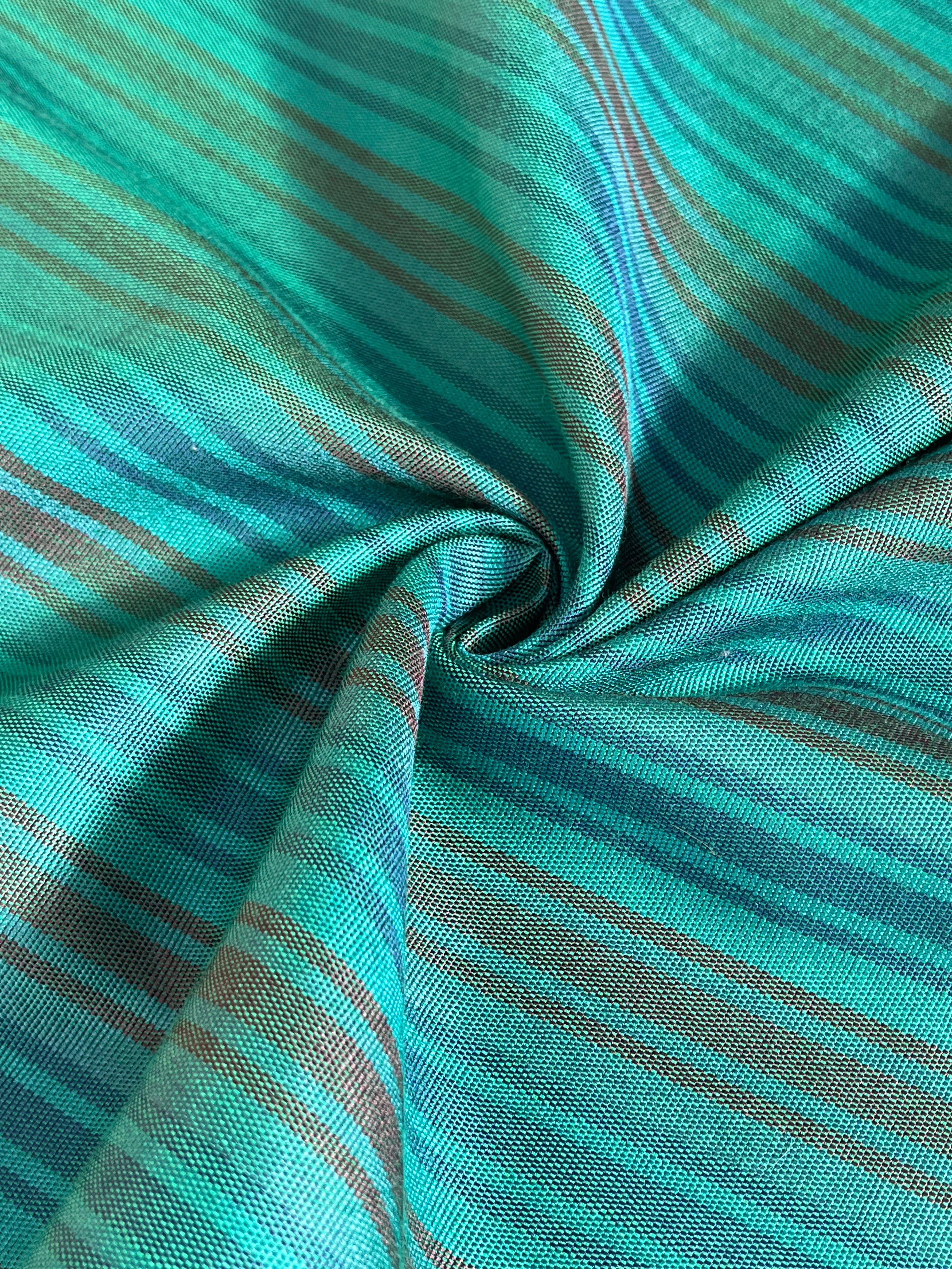Multi Color Striped Pattern Moiré Fabric By The Yard.