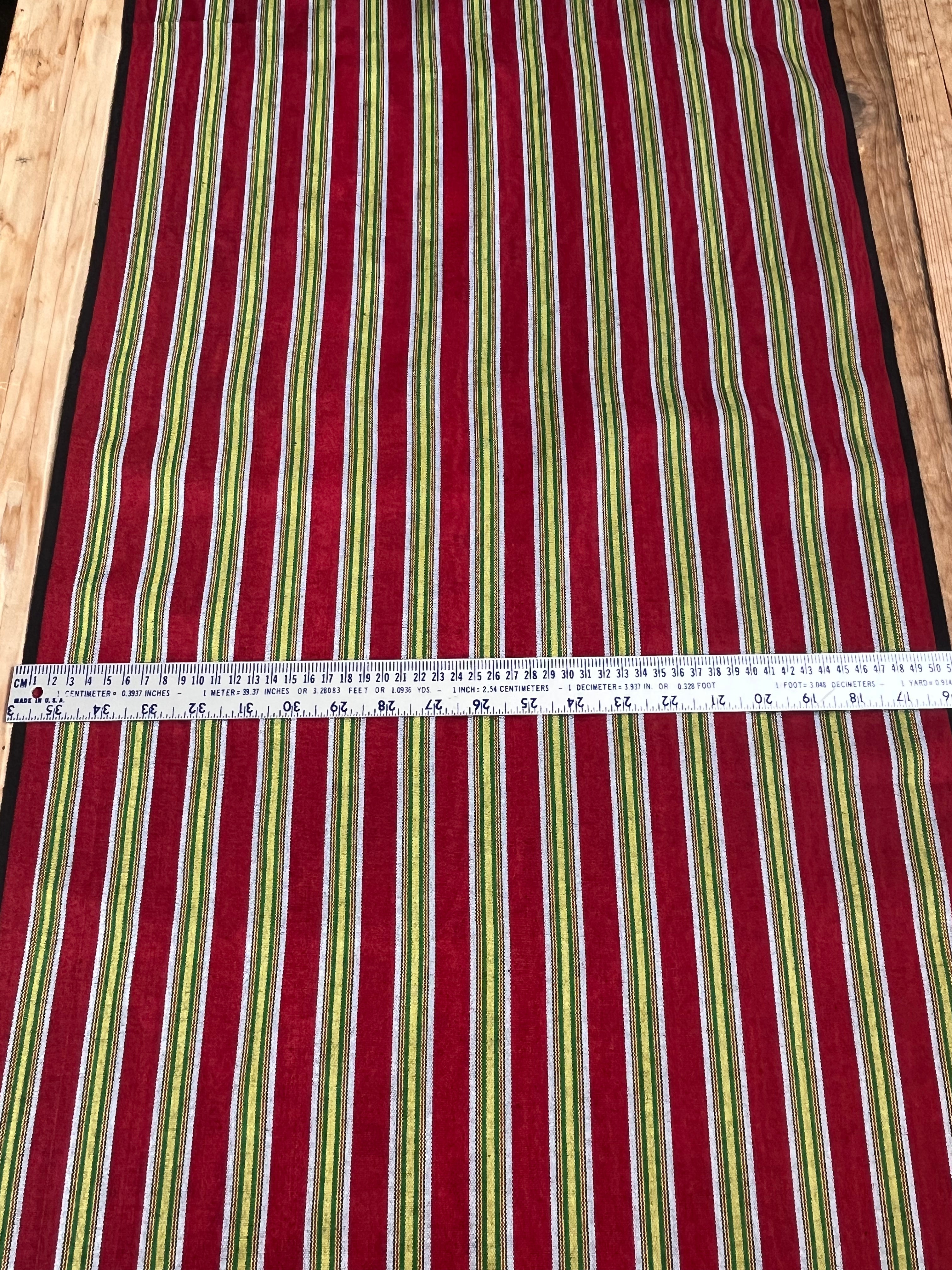 Multi Color Striped Pattern Moiré Fabric By The Yard.