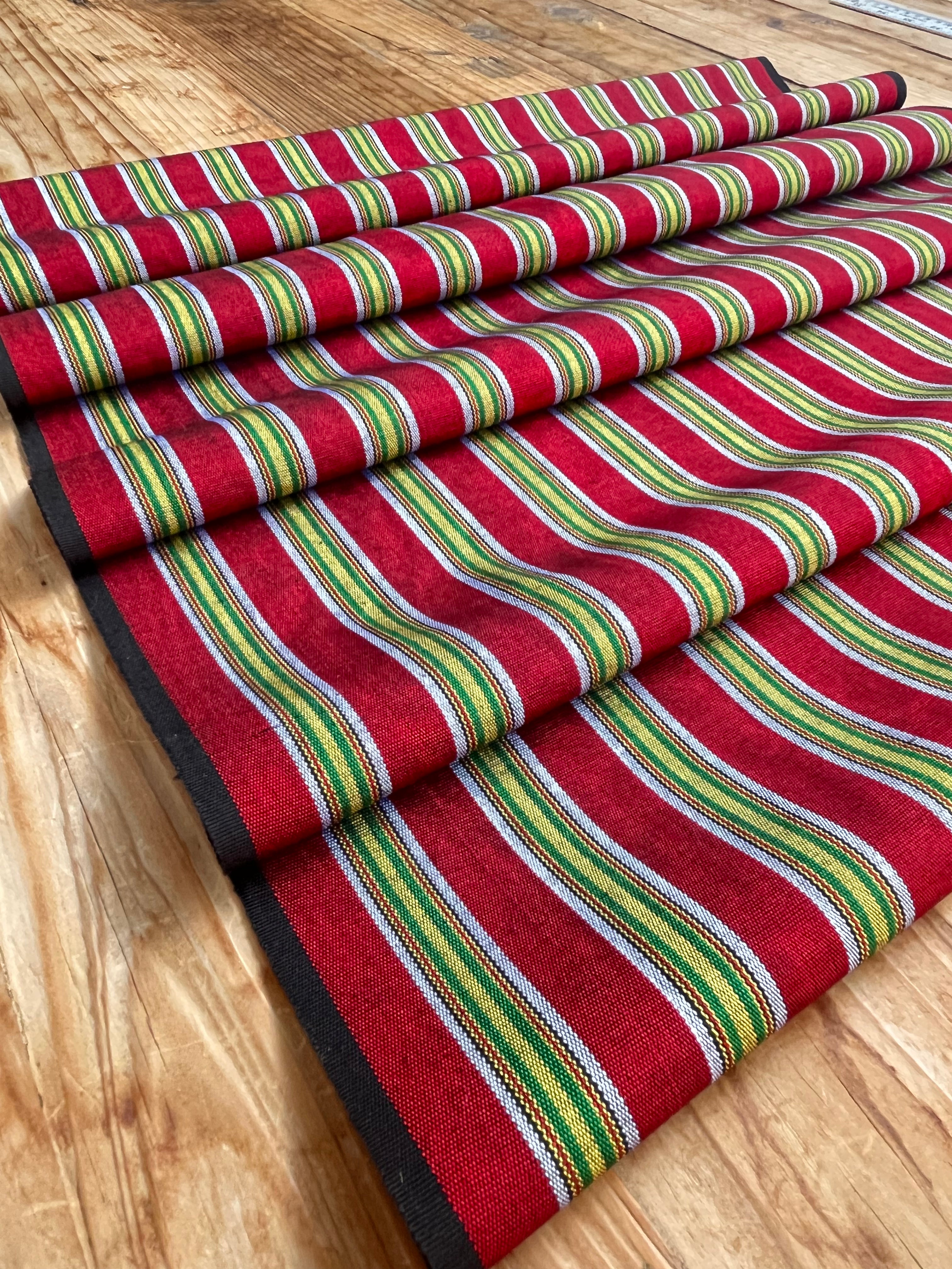 Multi Color Striped Pattern Moiré Fabric By The Yard.