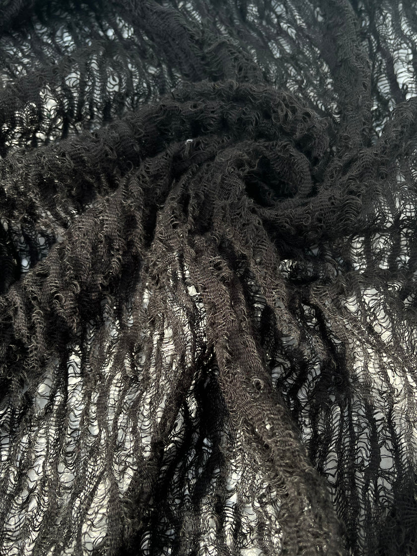 Metre Kare Siyah Keten Kumaş, Organik Pamuklu Kumaş, Dokulu El Dokuma Yarı Şeffaf Doğal Kumaşlar.