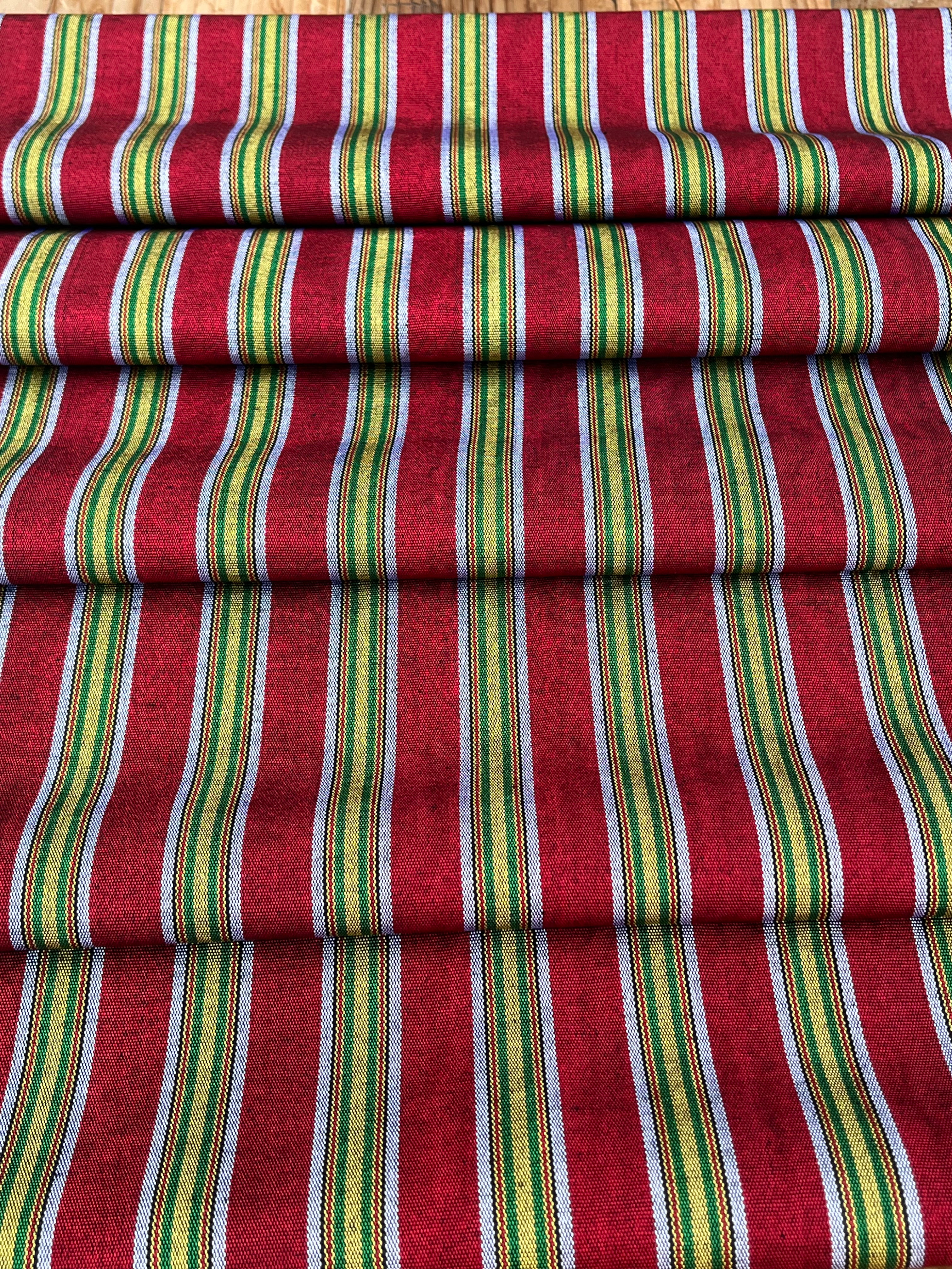 Multi Color Striped Pattern Moiré Fabric By The Yard.