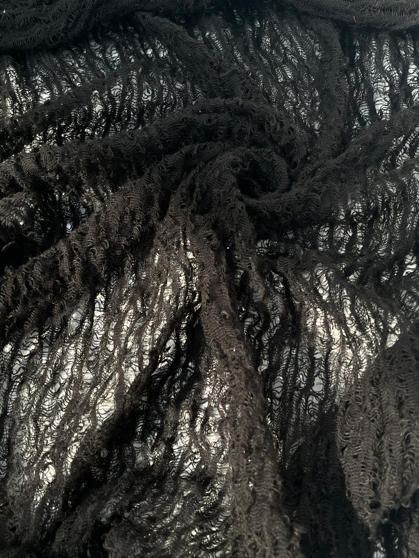 Metre Kare Siyah Keten Kumaş, Organik Pamuklu Kumaş, Dokulu El Dokuma Yarı Şeffaf Doğal Kumaşlar.