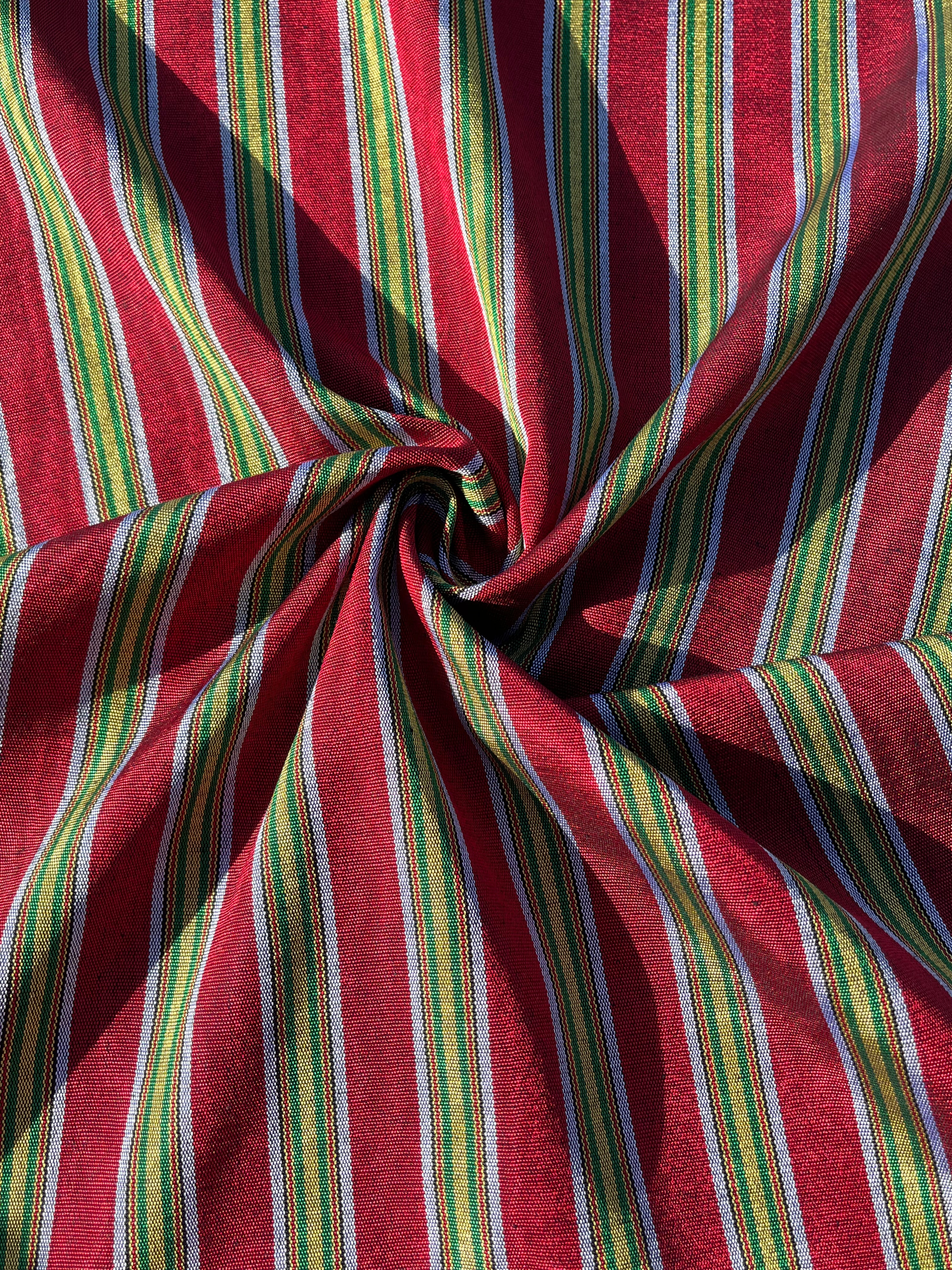 Multi Color Striped Pattern Moiré Fabric By The Yard.