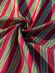 Multi Color Striped Pattern Moiré Fabric By The Yard.