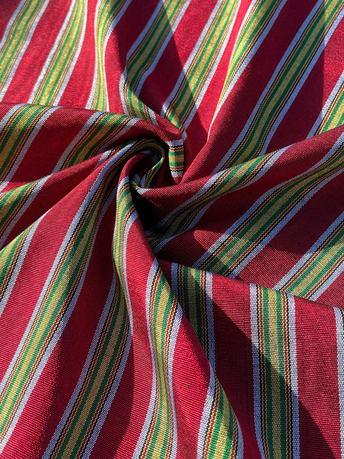 Multi Color Striped Pattern Moiré Fabric By The Yard.