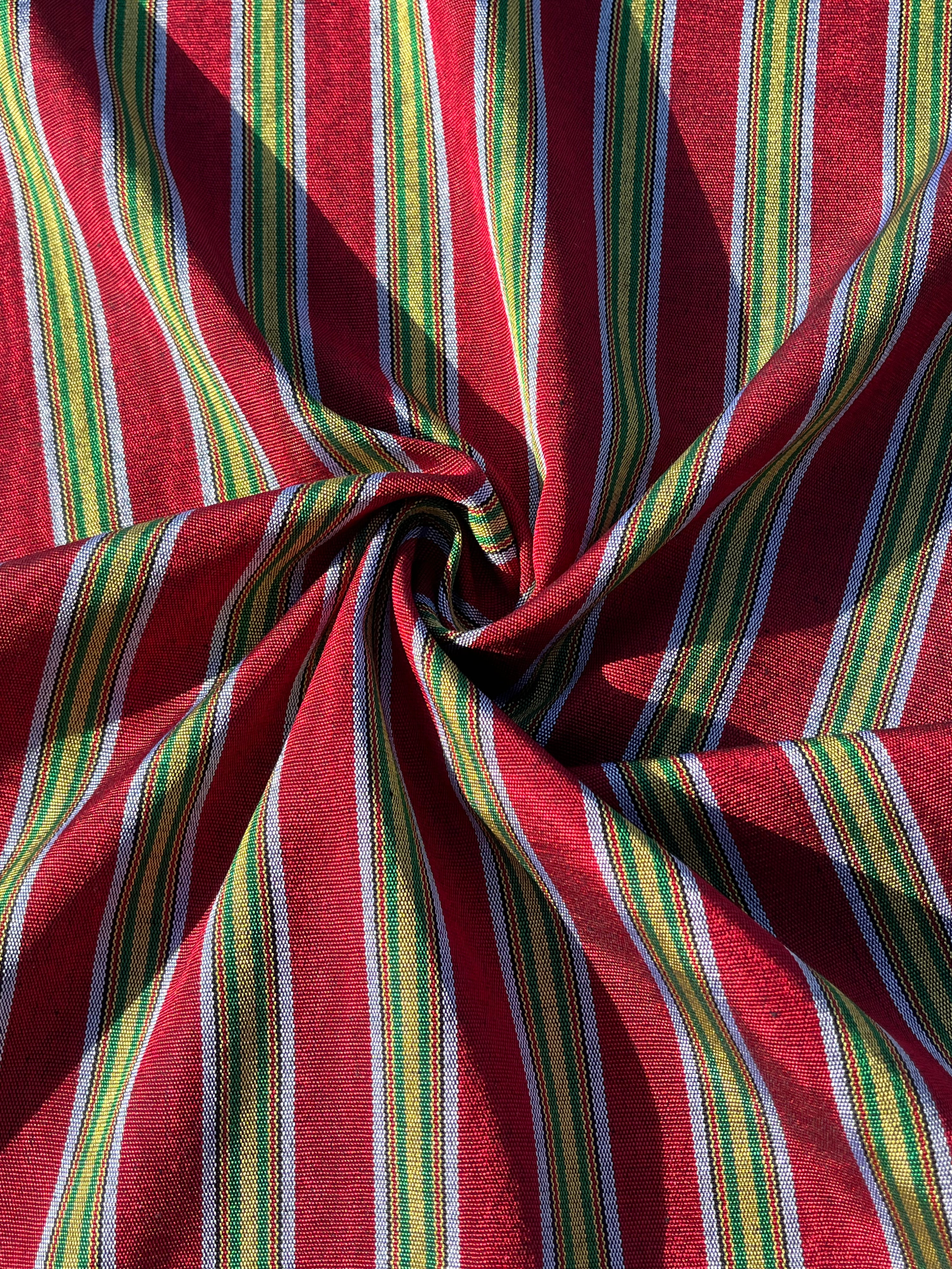 Multi Color Striped Pattern Moiré Fabric By The Yard.