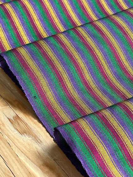 Multi Color Striped Pattern Moiré Fabric By The Yard.