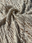 Tissus naturels uniques couleur pierre : mélange de lin en coton funky, transparent et texturé | Tissus spéciaux de qualité avec texture 3D pour les créations estivales.