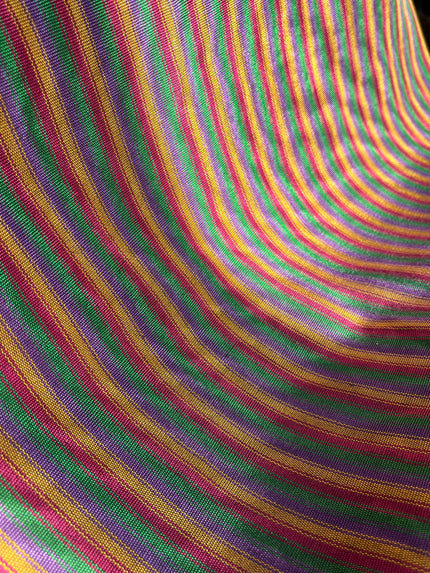 Multi Color Striped Pattern Moiré Fabric By The Yard.