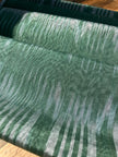 Green Ikat Silk Moire Home Textile Interior Fabrics, Watermark Pattern.