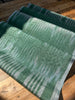Green Ikat Silk Moire Home Textile Interior Fabrics, Watermark Pattern.