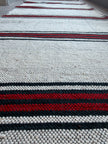 Antique Grain Sack Fabric by the Meter | Vintage 1960s Turkish 100% Cotton Hazelnut & Wheat Sack Textile | Rustic Stripe Farmhouse Runner