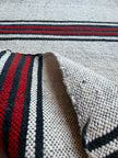 Antique Grain Sack Fabric by the Meter | Vintage 1960s Turkish 100% Cotton Hazelnut & Wheat Sack Textile | Rustic Stripe Farmhouse Runner