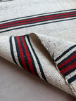 Antique Grain Sack Fabric by the Meter | Vintage 1960s Turkish 100% Cotton Hazelnut & Wheat Sack Textile | Rustic Stripe Farmhouse Runner