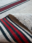 Antique Grain Sack Fabric by the Meter | Vintage 1960s Turkish 100% Cotton Hazelnut & Wheat Sack Textile | Rustic Stripe Farmhouse Runner