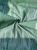 Green Ikat Silk Moire Home Textile Interior Fabrics, Watermark Pattern.