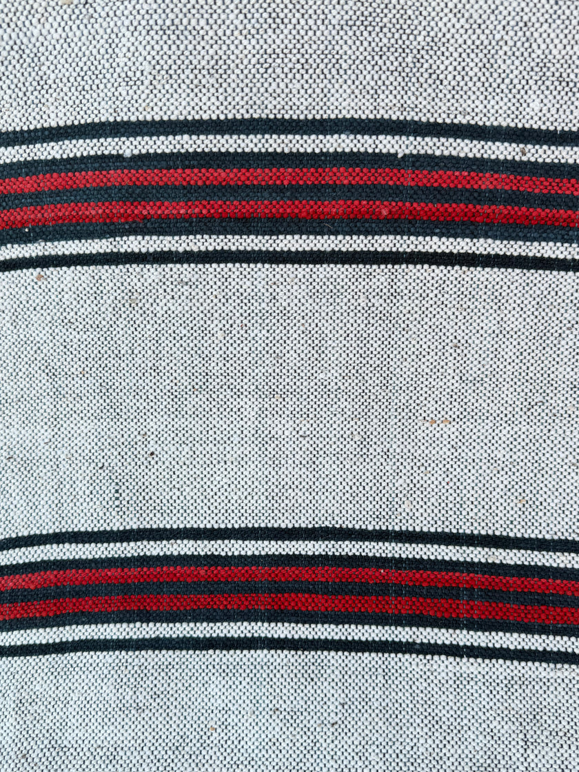 Antique Grain Sack Fabric by the Meter | Vintage 1960s Turkish 100% Cotton Hazelnut & Wheat Sack Textile | Rustic Stripe Farmhouse Runner