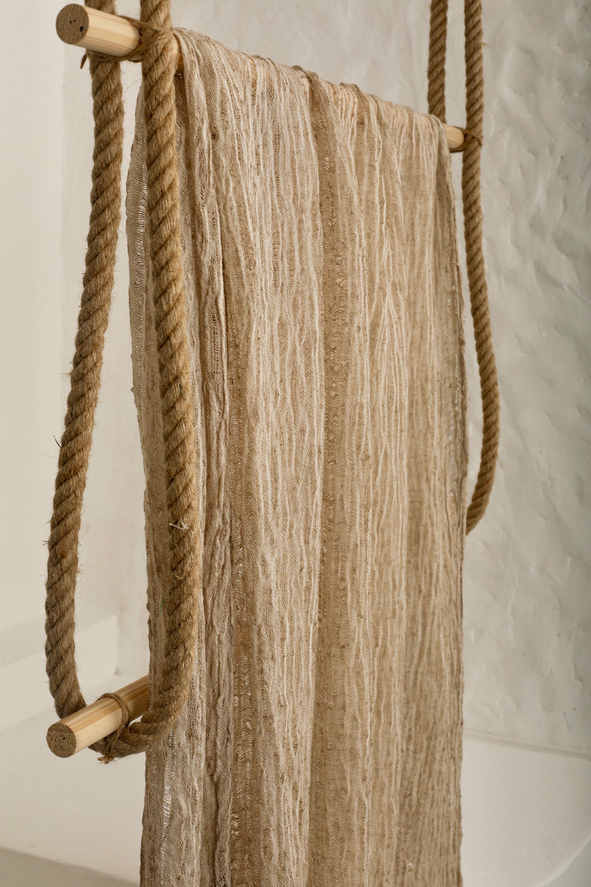 Metre Keten Kumaş, Organik Pamuklu Kumaş, Dokulu El Dokuma Yarı Şeffaf Doğal Kumaşlar.