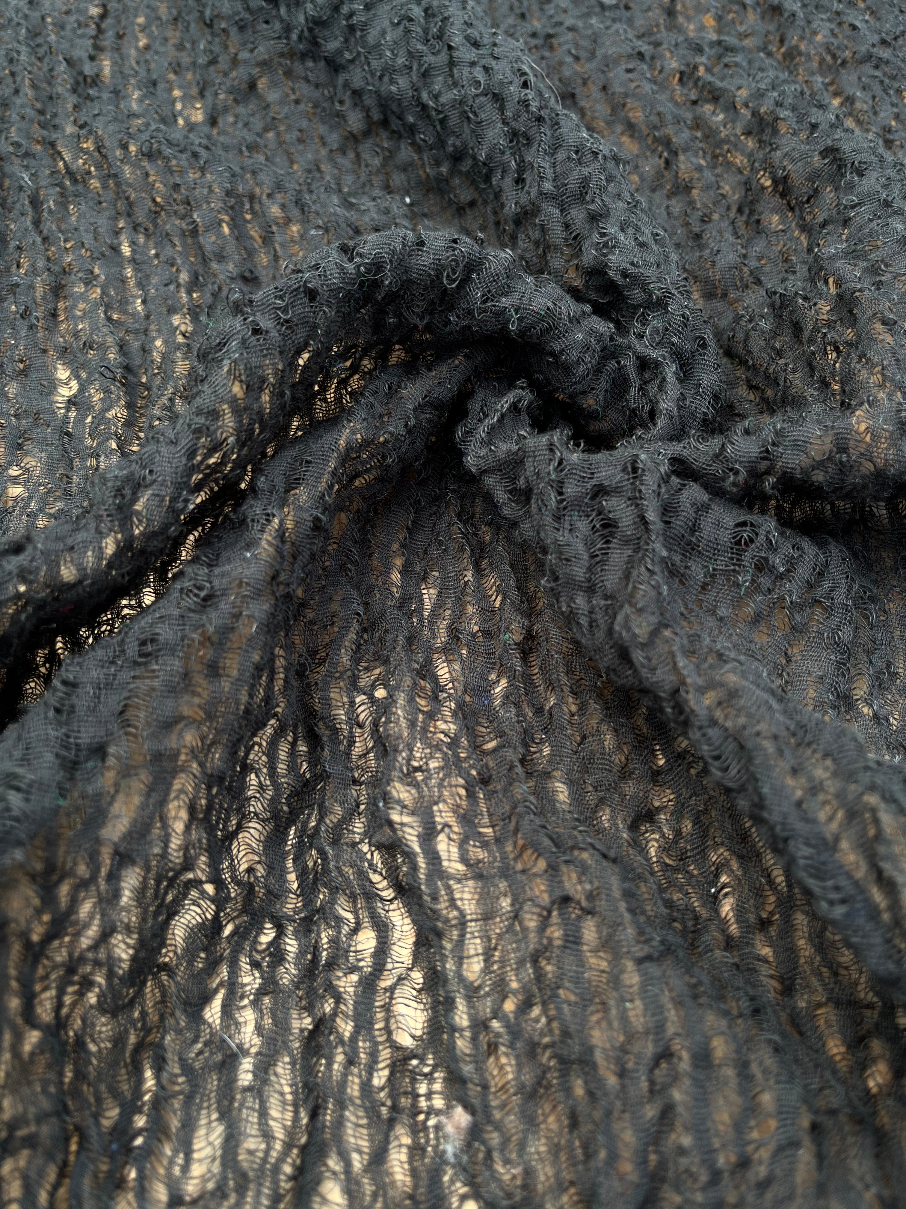Black Textured Linen Fabric By The Yard Natural Fabrics.