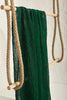 Tissu de lin vert viridian par cour, tissu en coton biologique, tissus naturels semi-transparents texturés à la main