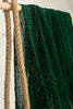 Tissu de lin vert viridian par cour, tissu en coton biologique, tissus naturels semi-transparents texturés à la main
