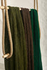 Green Linen Fabric By The Yard Textured Handloom Semi-Sheer Natural Fabrics.