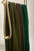 Green Linen Fabric By The Yard Textured Handloom Semi-Sheer Natural Fabrics.